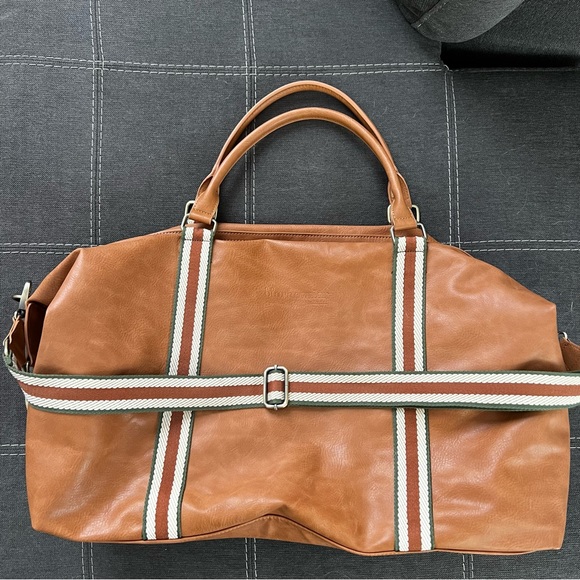 blackcaviar Bags Camel Brown Faux Leather Weekender Duffel Bag